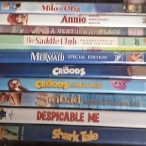 Set Of 10 Kid's DVDs (Animated/Disney/Musical)